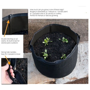 Black Geofelt Veggie Growing Planter Bag