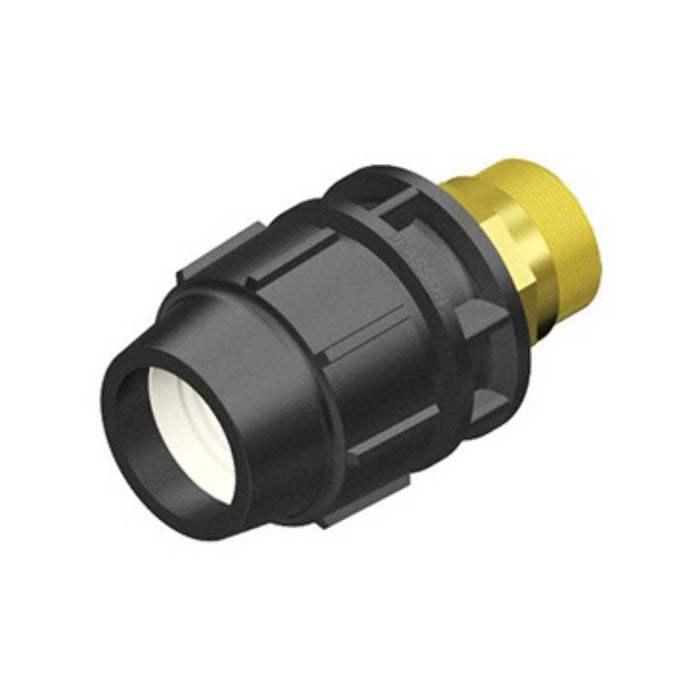 Plasson Metric to Brass End Connector Male